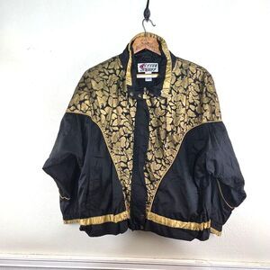 Women's Vintage Active Stuff Art To Wear Nylon Winter Ski Jacket Size Large